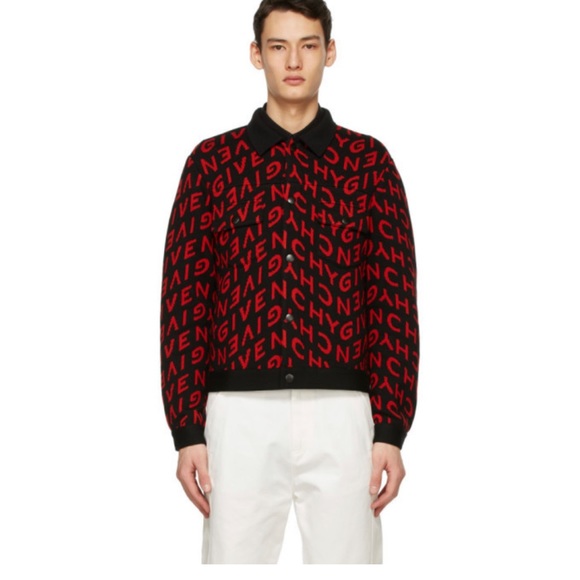 Givenchy logo intarsia-knit jacket